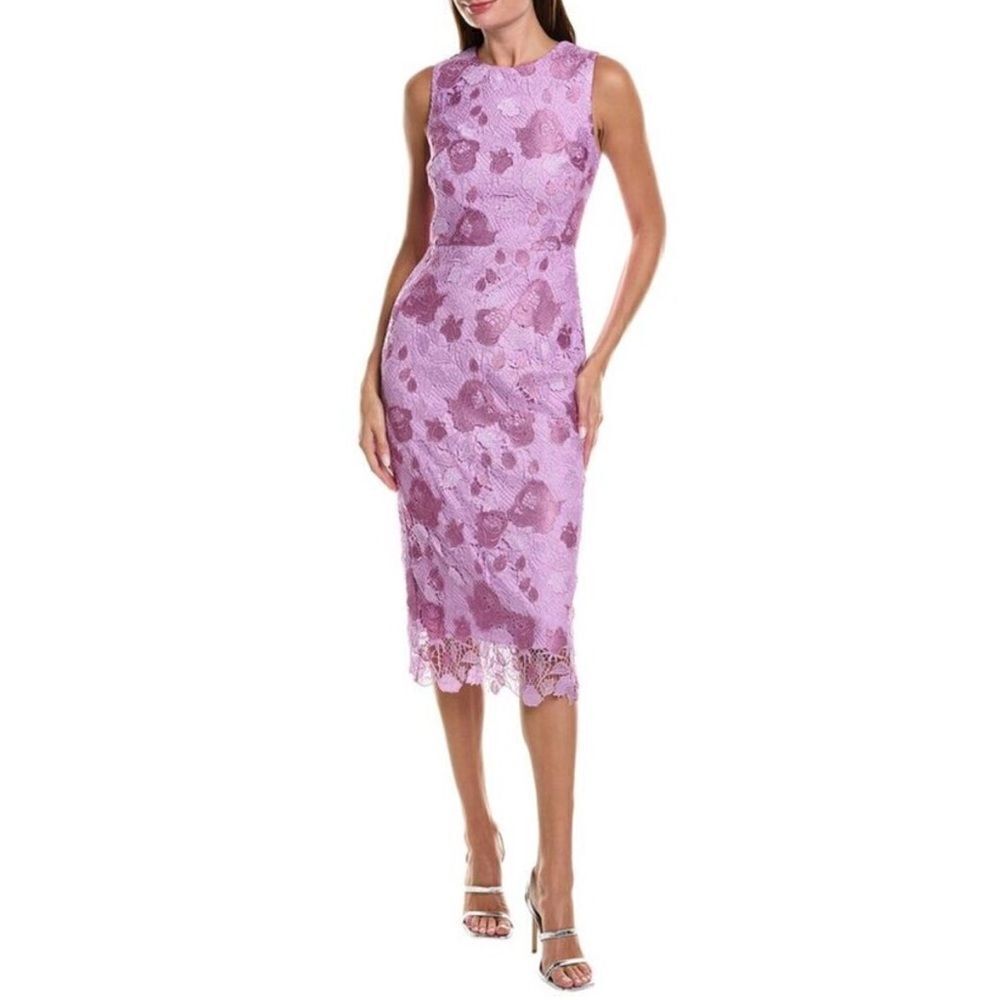 ML Monique Lhuillier Lace Midi Dress
